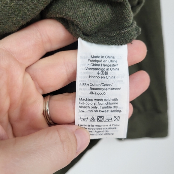 Madewell Classic Flannel Ex-Boyfriend Button Back Green 100% Cotton Size Small - Picture 4 of 7